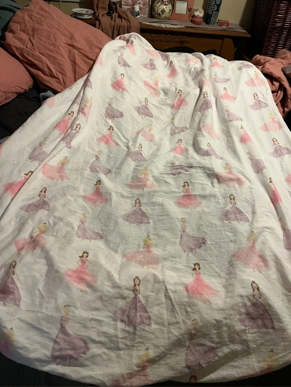 Nicole Miller ~ Princess Fitted Sheet - Pink and White and Purple~twin